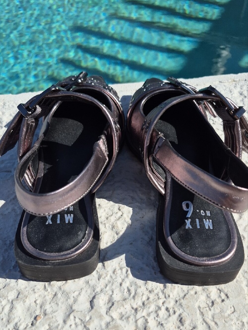 Mix No. 6 Metallic Dark Silver Iridescent Buckle Flats - Picture 12 of 12